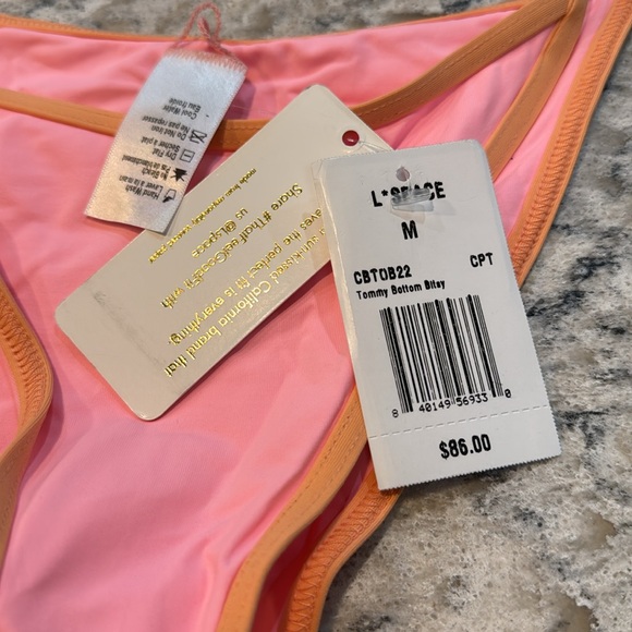 L*space | Tommy Bottom Bitsy Bikini in Pink & Orange Size M Medium - Picture 10 of 12